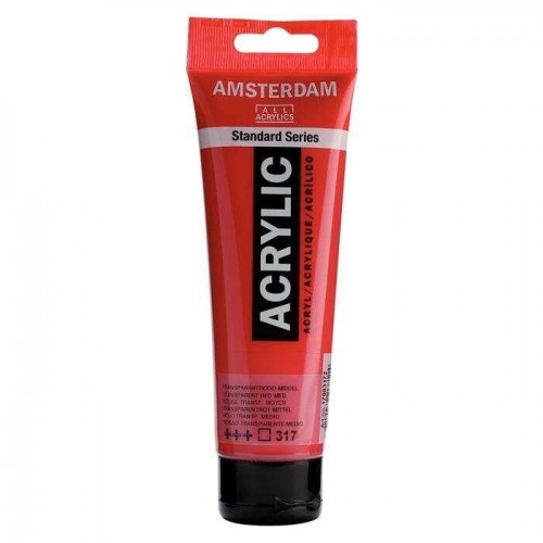AMS AKRİLİK BOYA 120 ML TRANSP.RED MD.